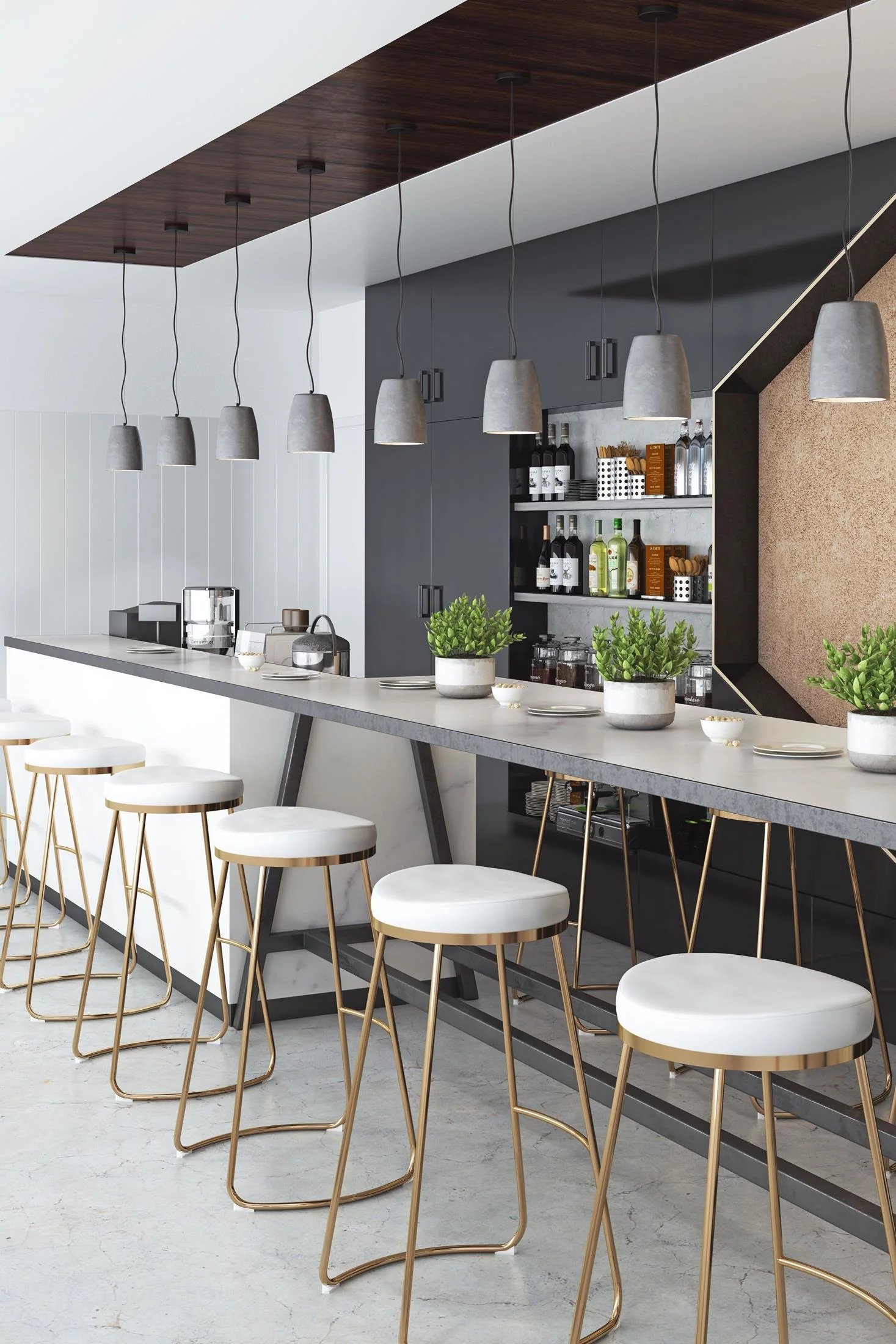 Bree Barstool (Set of 2) White & Gold - Image 5