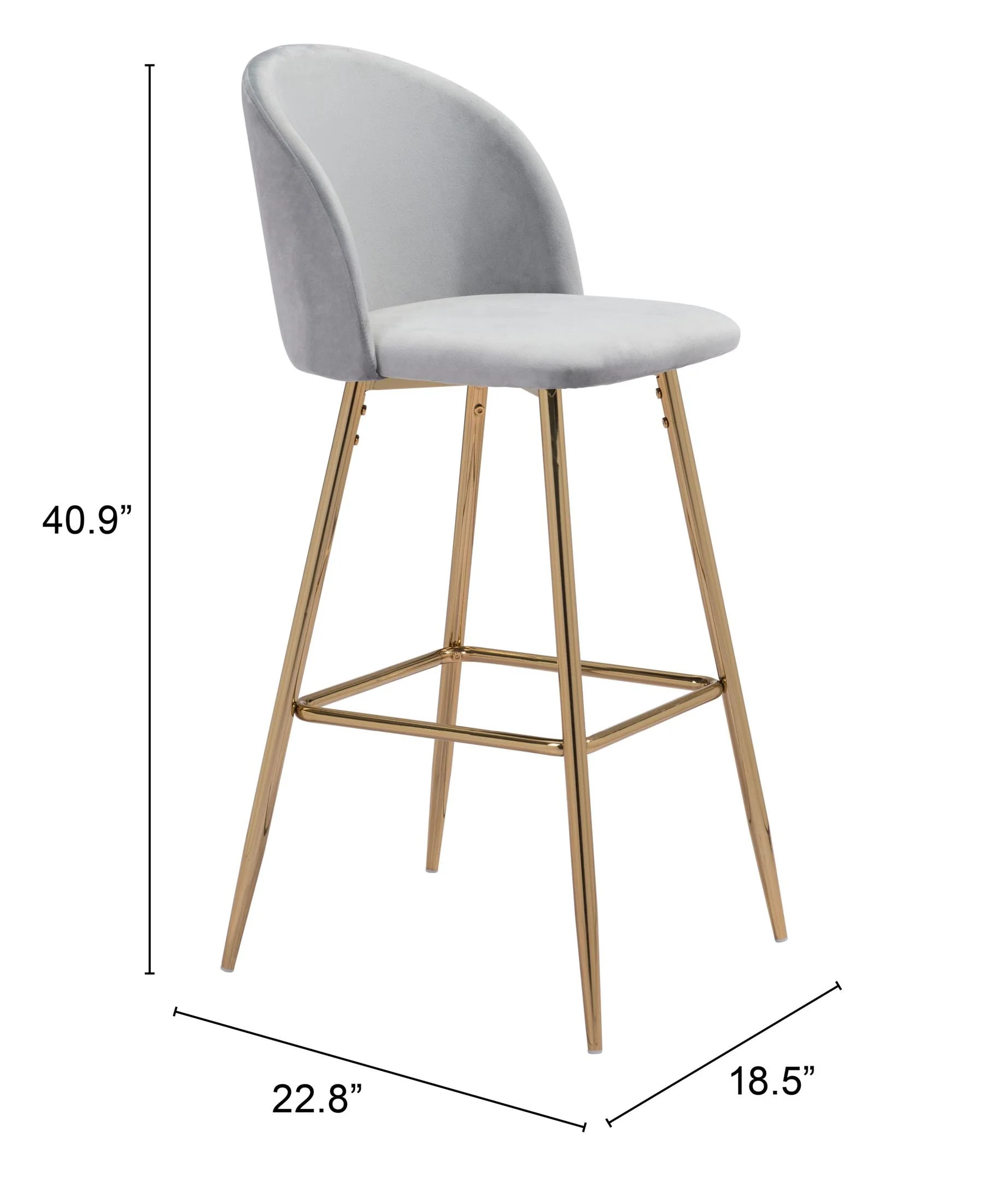 Cozy Barstool Gray & Gold - Image 3
