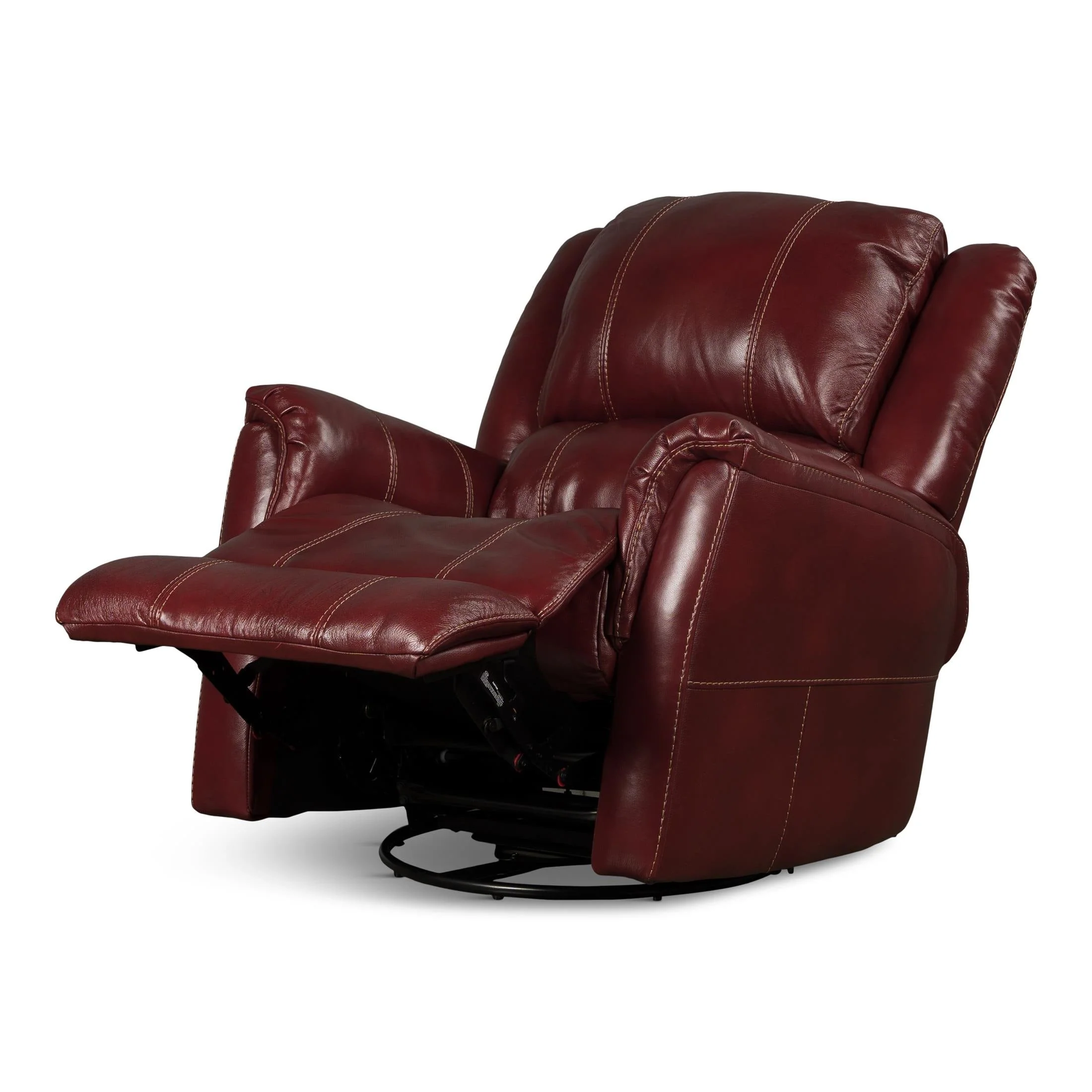 Delia Leather Swivel Glider Rocker Recliner - Image 9