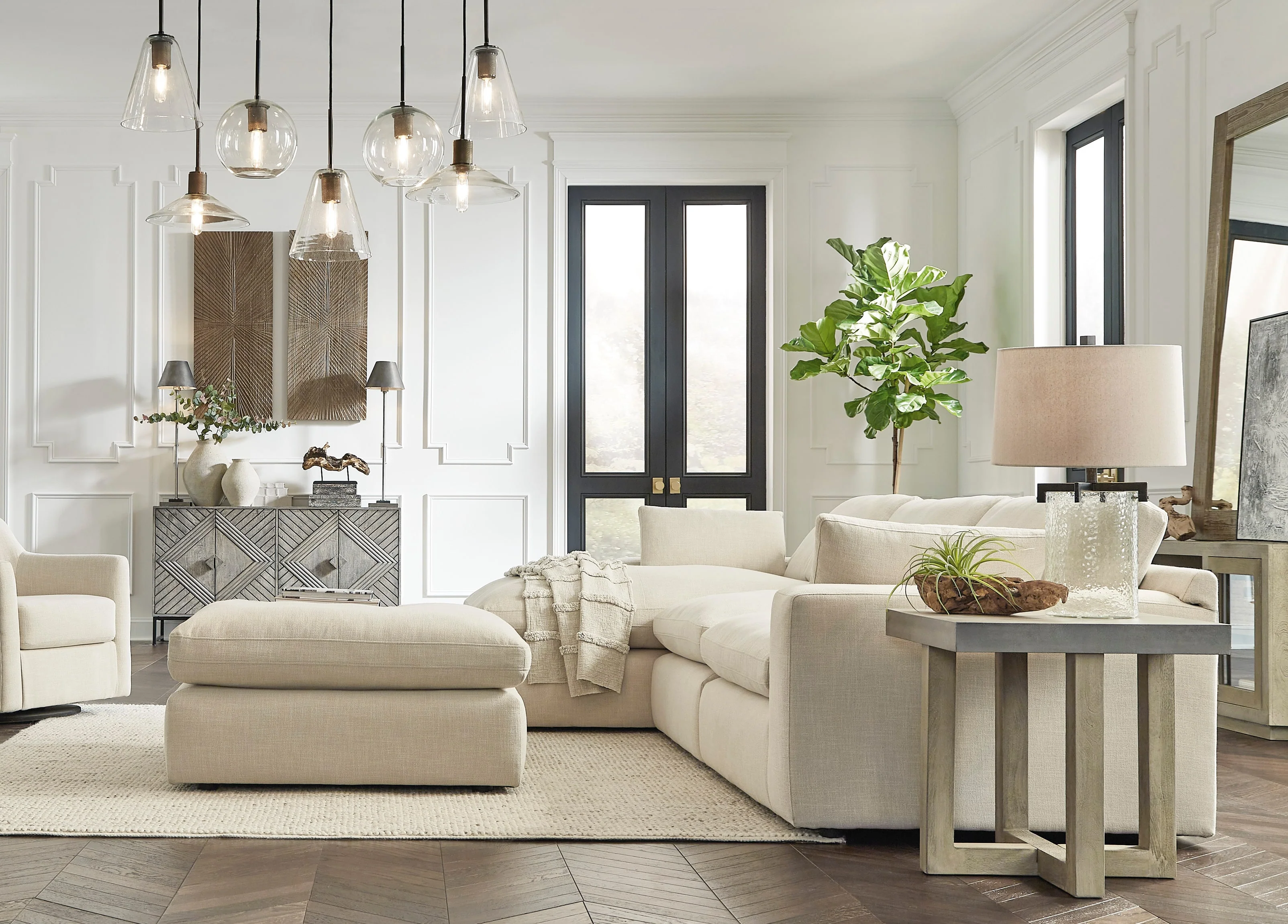 Elyza Oversized Accent Ottoman - Image 4