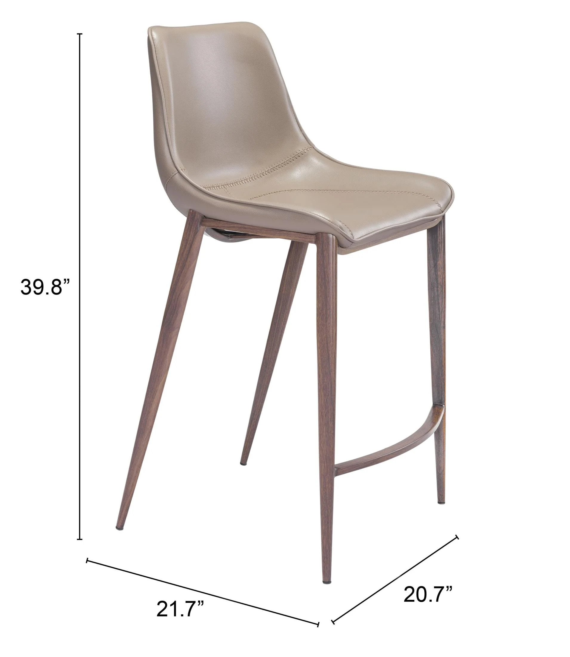 Magnus Counter Stool (Set of 2) Brown & Walnut - Image 3